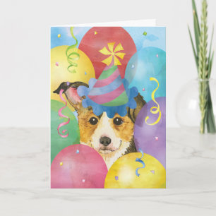 Cartão Birthday Balloons Pembroke Welsh Corgi