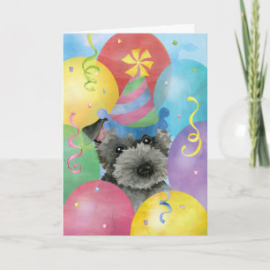 Cartão Birthday Balloons Scottish Terrier