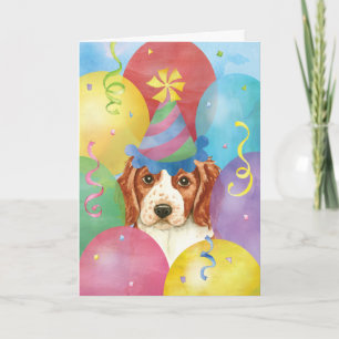 Cartão Birthday Balloons Welsh Springer Spaniel
