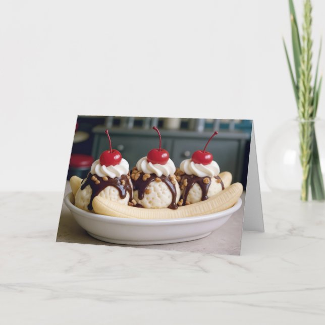 Cartão Birthday Banana Split (Frente)