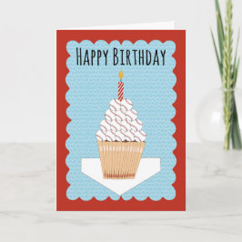 Cartão Birthday Baseball Cupcake with Bats and Balls