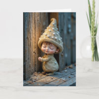 Birthday Bashful Munchkin em pé perto de uma porta