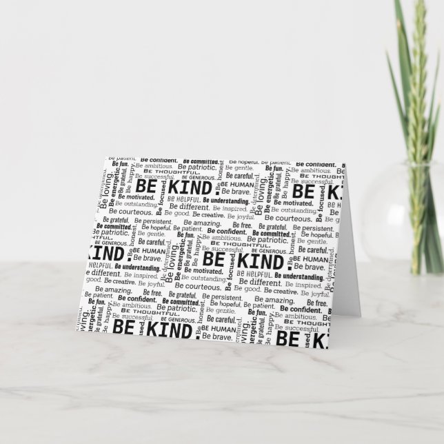 Cartão Birthday Be Kind Word Cloud (Frente)