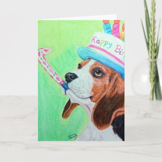 Cartão Birthday Beagle (Frente)