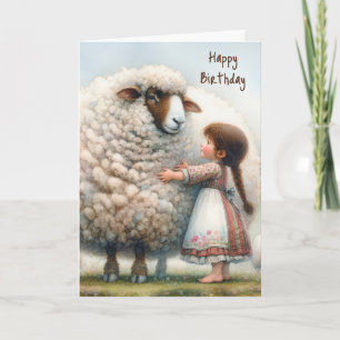Cartão Birthday Big Ewe Watercolor