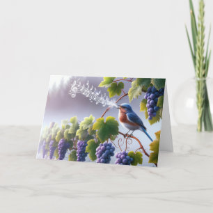 Cartão Birthday Bluebird On a Grapevine