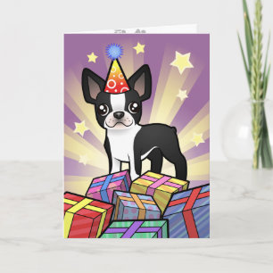 Cartão Birthday Boston Terrier