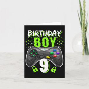 Cartão Birthday Boy 9 Video Game Controller Gamer 9th Bir