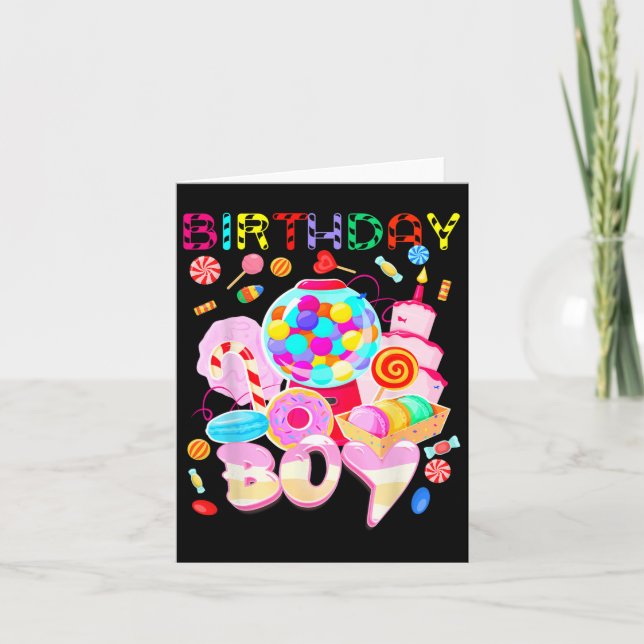 Cartão Birthday Boy Candy Land Candy Candy Crew Docinho (Frente)