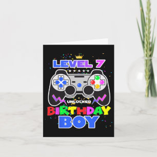 Cartão Birthday Boy Level 7 Unlocked Video Game 7 Birthda
