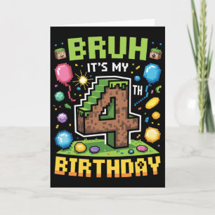 Cartão Birthday Boy Shirt Bruh É o meu 4º vídeo de aniver