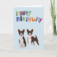 Birthday Brindle Basenji Dog Animal Bubble Gum