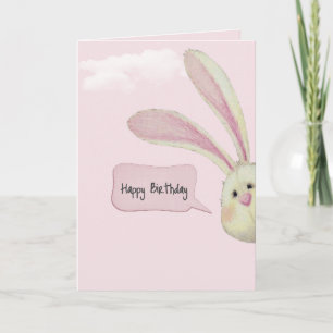 Cartão Birthday Bunny A Rosa