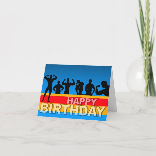 Cartão Birthday Card Bodybuilder (Frente)