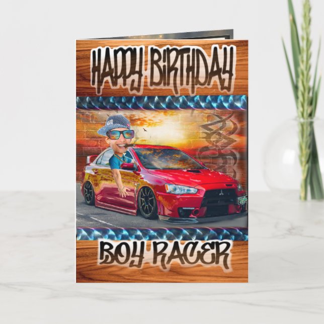 Cartão Birthday card boy Racer (Frente)