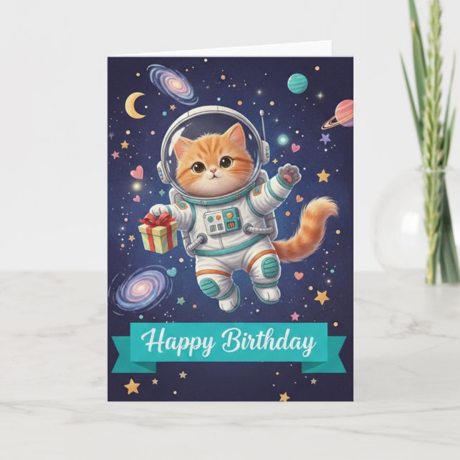 Cartão birthday card cat for women (Frente)