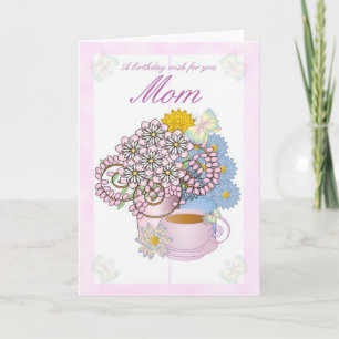 Cartão Birthday card flowers for Mom, Mom Birthday