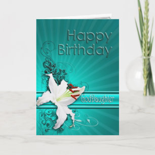 Cartão Birthday card for goddaughter, with a lily