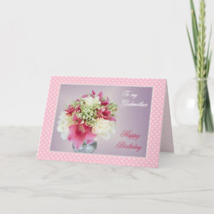 Cartão Birthday card for Godmom -  Bouquet of flowers