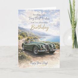 Cartão Birthday Card for Him or Her – Classic Car Design