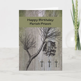 Cartão Birthday Card for Parish Priest, Religious