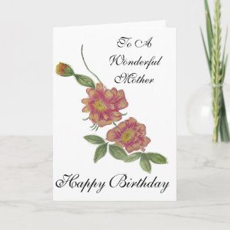 Cartão Birthday Card for your mum watercolour Pencil 