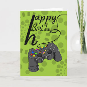 Cartão Birthday Card - generic console controller - gamin