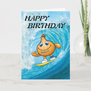 Cartão birthday card of sweety surfing