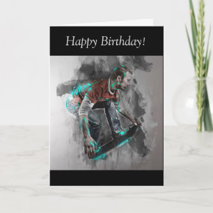 Cartão Birthday Card: Skateboarding Guy