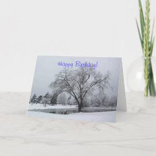 CARTÃO BIRTHDAY CARD, WINTER, SNOW