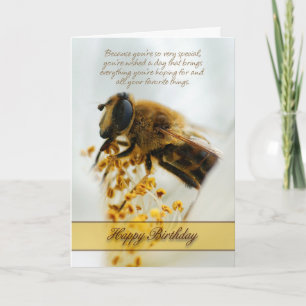 Cartão Birthday Card With Drone Fly (Eristalis tenax)