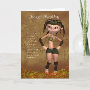Cartão Birthday Card With Funky Elf - Modern Design Card