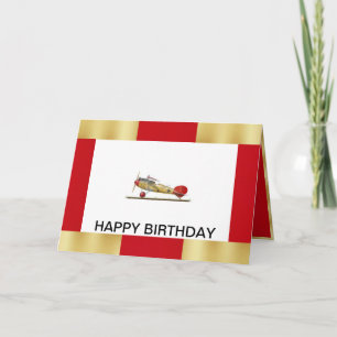 Cartão Birthday Card with the Airplane Red Barron