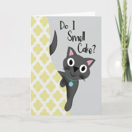 Cartão Birthday Cat Do I Smell Cake