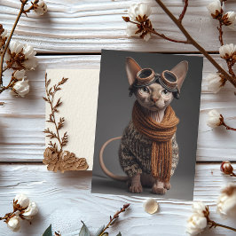 Cartão Birthday Cat Pilot Aviator Cool Funny Aviation