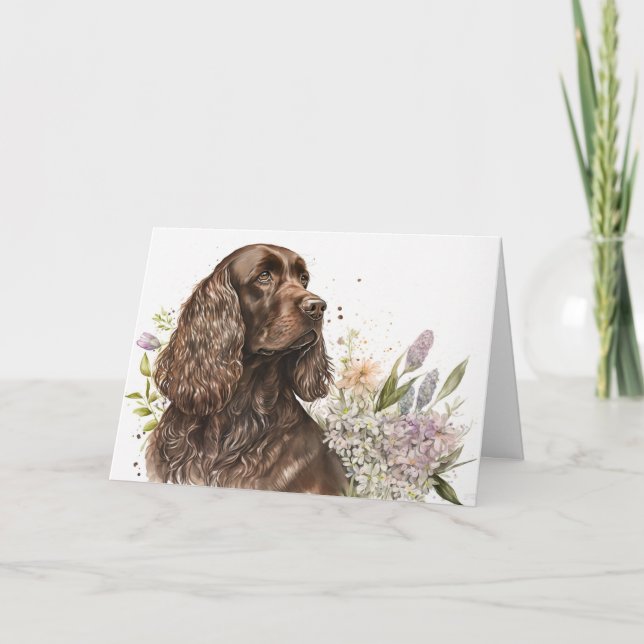 Cartão Birthday Chocolate Cocker Spaniel (Frente)