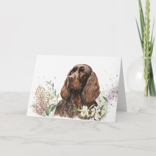Cartão Birthday Chocolate Cocker Spaniel (Frente)