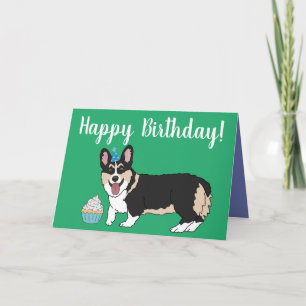 Cartão Birthday Corgi Pup