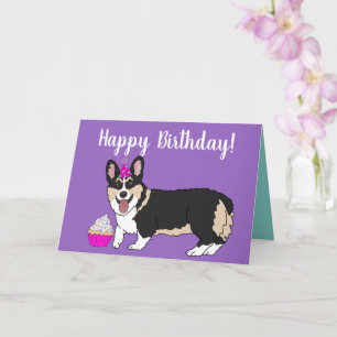 Cartão Birthday Corgi Pup