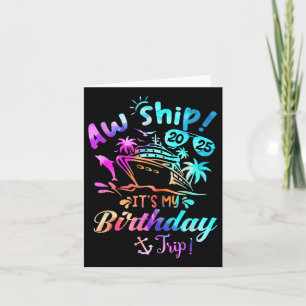 Cartão Birthday Cruise Ship Trip Summer Vacations Camiset