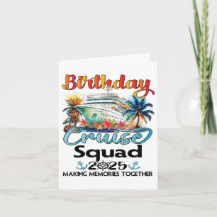 Cartão Birthday Cruise Squad 2025 Férias Familiares de Am