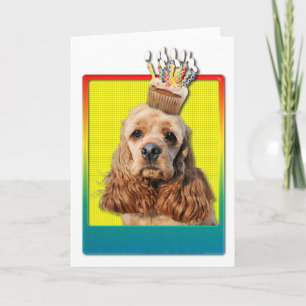 Cartão Birthday Cupcake - Cocker Spaniel