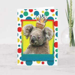 Cartão Birthday Cupcake - Koala