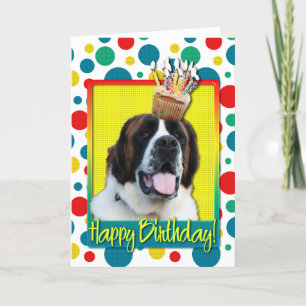 Cartão Birthday Cupcake - Saint Bernard - Mae