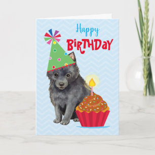 Cartão Birthday Cupcake Schipperke