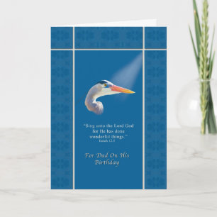Cartão Birthday, Dad, Religious, Great Blue Heron Bird