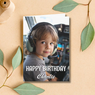 Cartão Birthday Dog Pilot Aviator Sunglasses Plane Funny