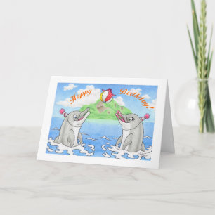Cartão Birthday Dolphins