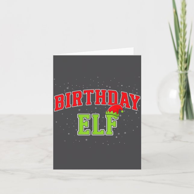 Cartão Birthday Elf Christmas Family Matching Group Xmas  (Frente)