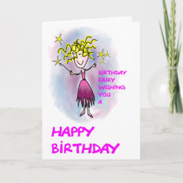 Cartão Birthday Fairy desejando-lhe um Feliz Aniversário